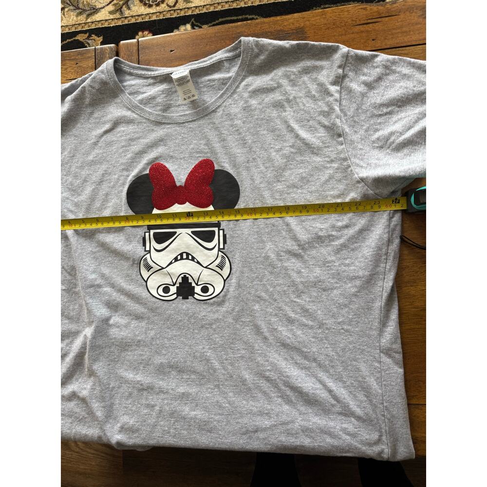 Disney Star Wars Stormtrooper Minnie Bow Graphic T Shirt Gray Gildan 3XL - Picture 4 of 10